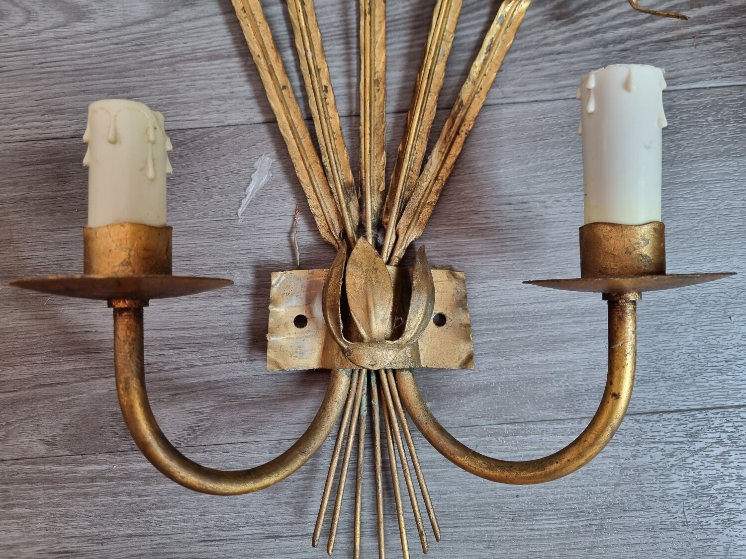 Reed wall lamps Circa 1950