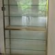 Large exhibition window in gilded brass 20th century period