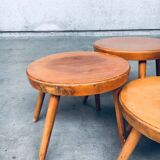 Mid-Century Low Side Table Set, Belgium, 1950s, Set of 4