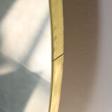 Vintage oval golden frame mirror, 70s