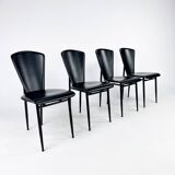 Set of 4 Postmodern Italian Dining Chairs, 1980s