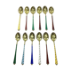 Denmark - Enamelled Moka Vermeil Spoons