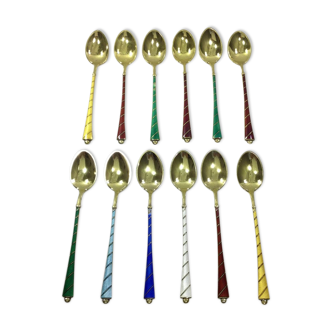 Denmark - Enamelled Moka Vermeil Spoons