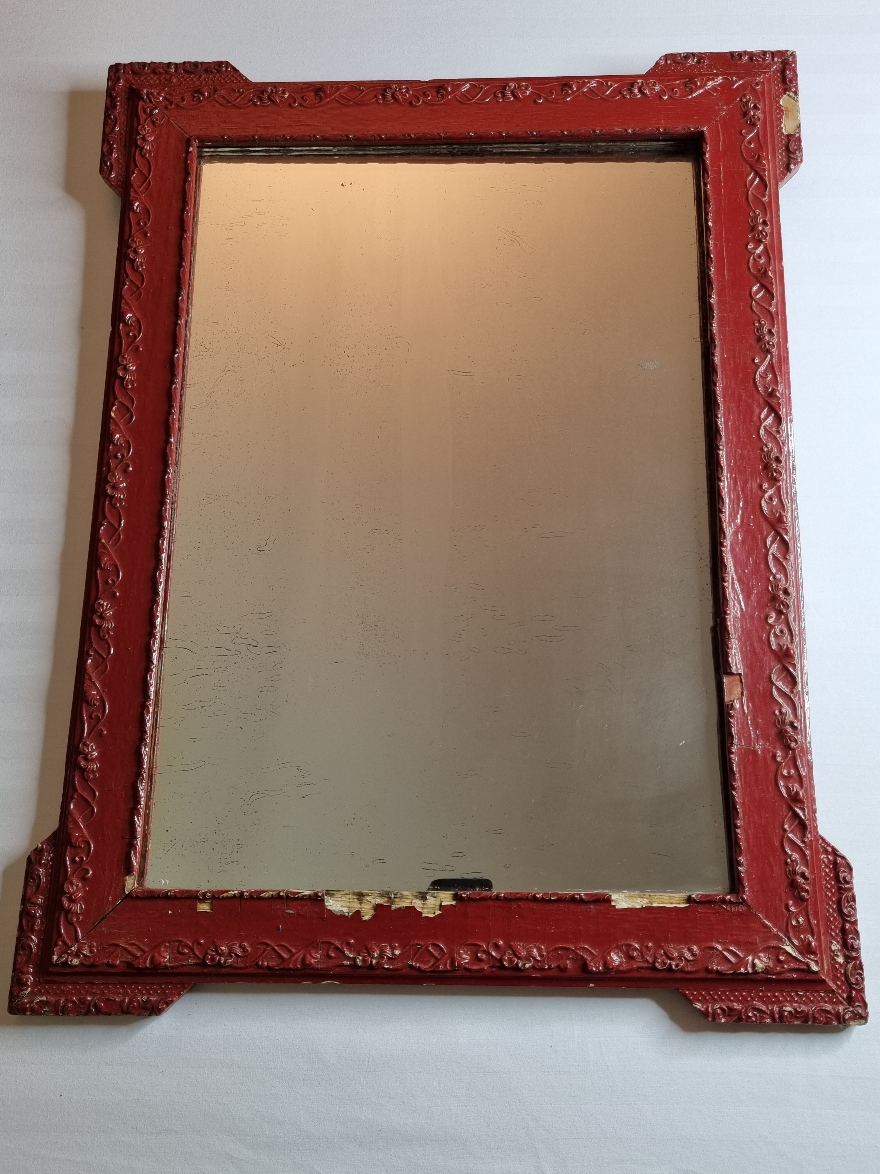 Louis XVI style mirror, repainted, vintage, 75 cm
