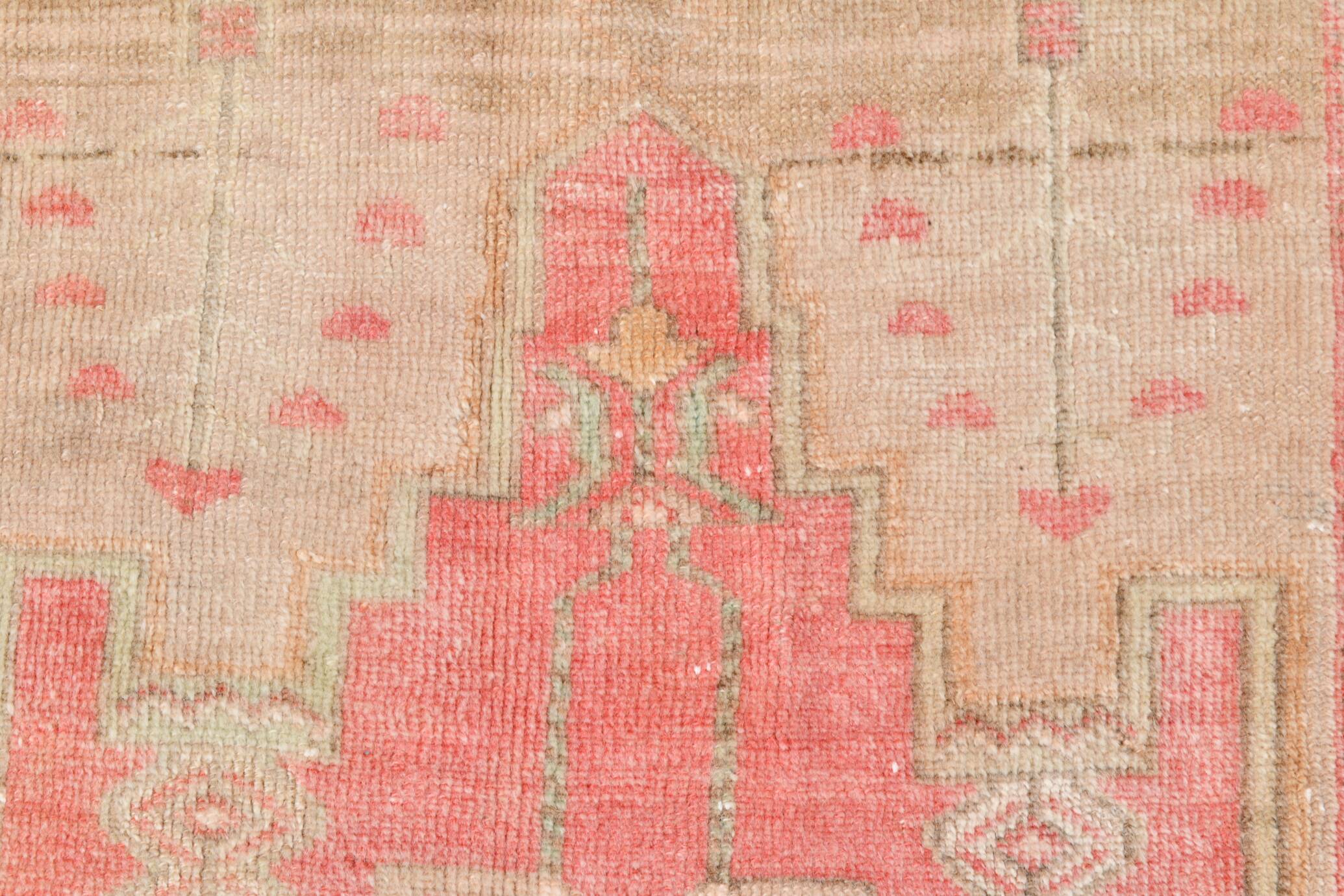 4x7 Pink & Brown Persian Area Rug 118x210Cm SK 22164