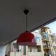 Vintage hanging lamp in red opaline of the 50/60