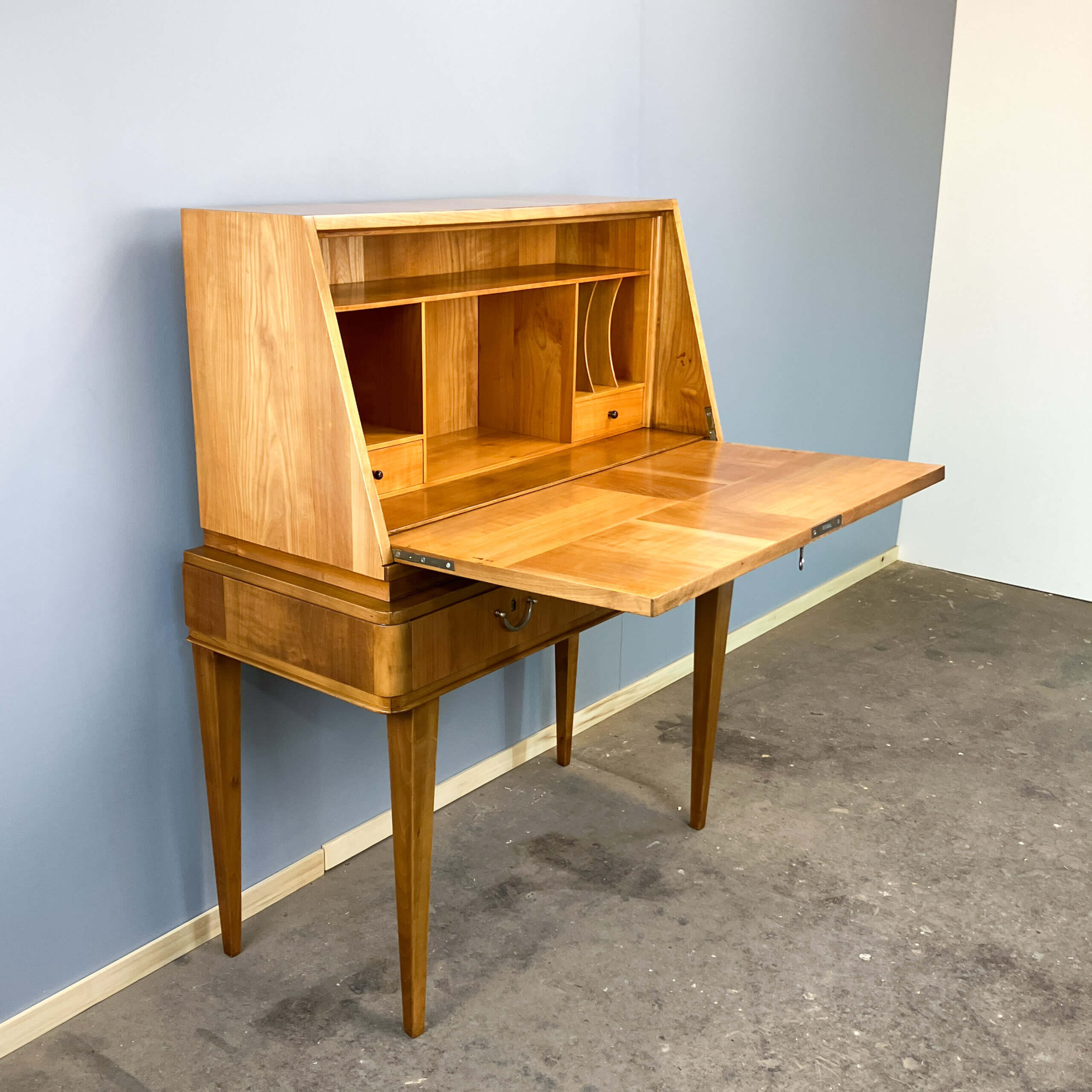 Secretary desk, cherry wood, 1940s