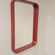 80s Pop Art Red Rounded Frame Mirror