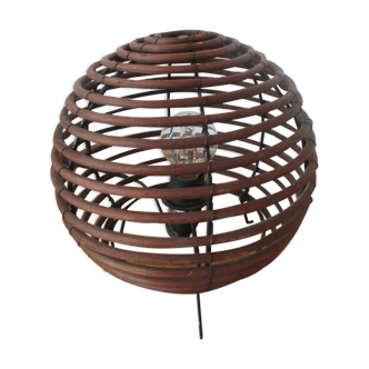 Vintage wicker ball lamp