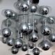 Reggiani, Vintage Italian Space Age Glass and Chrome Chandelier, 1970s