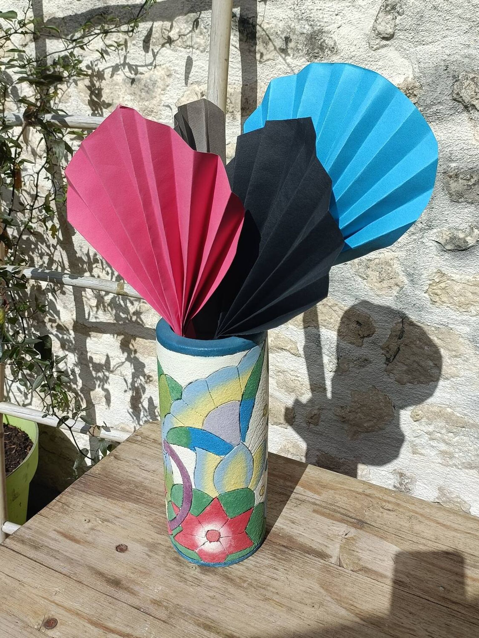 Signed cylinder vase