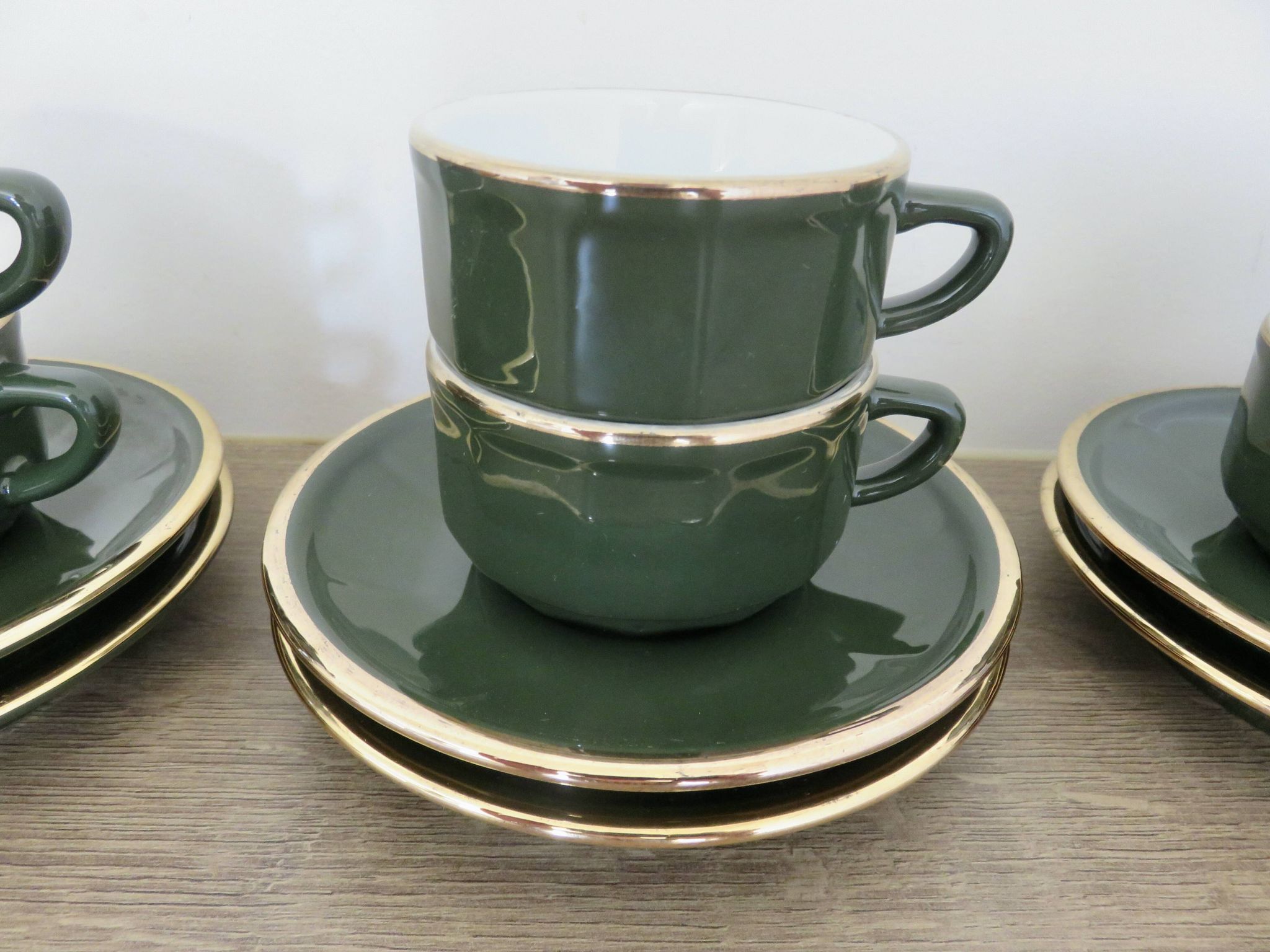 Apilco, set of 2 cups and saucers, Parisian bistros