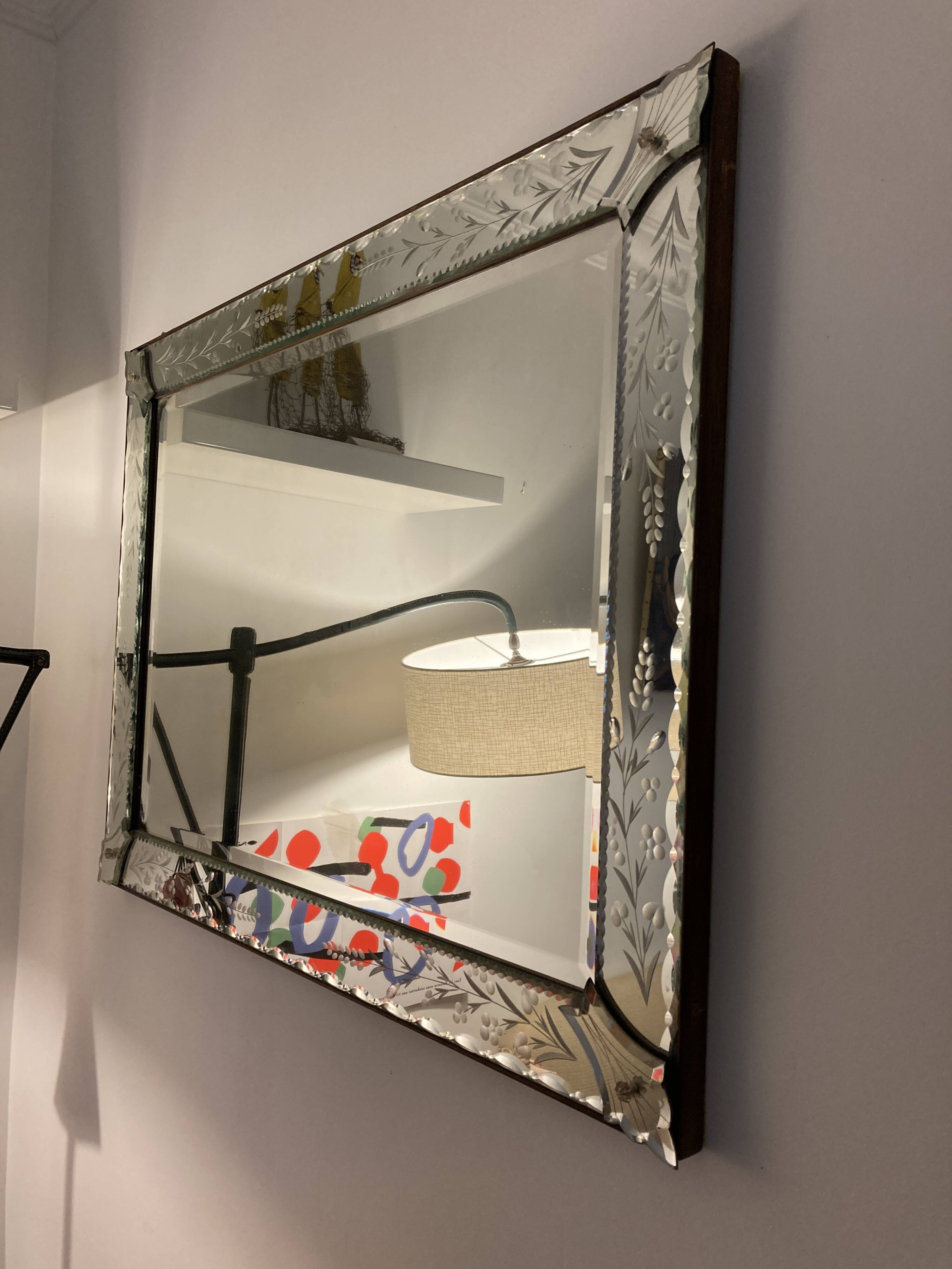 Venetian mirror with a close frame from the 1950s