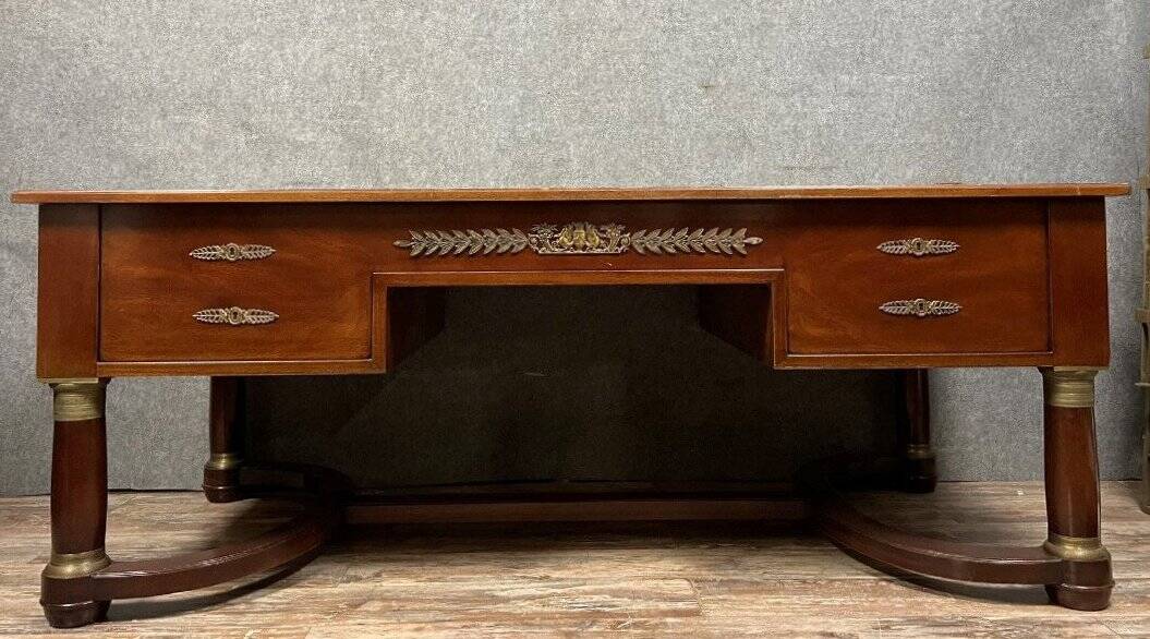 Empire style double-sided mahogany minister's desk circa 1900