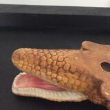 Empty vintage ceramic crocodile pocket