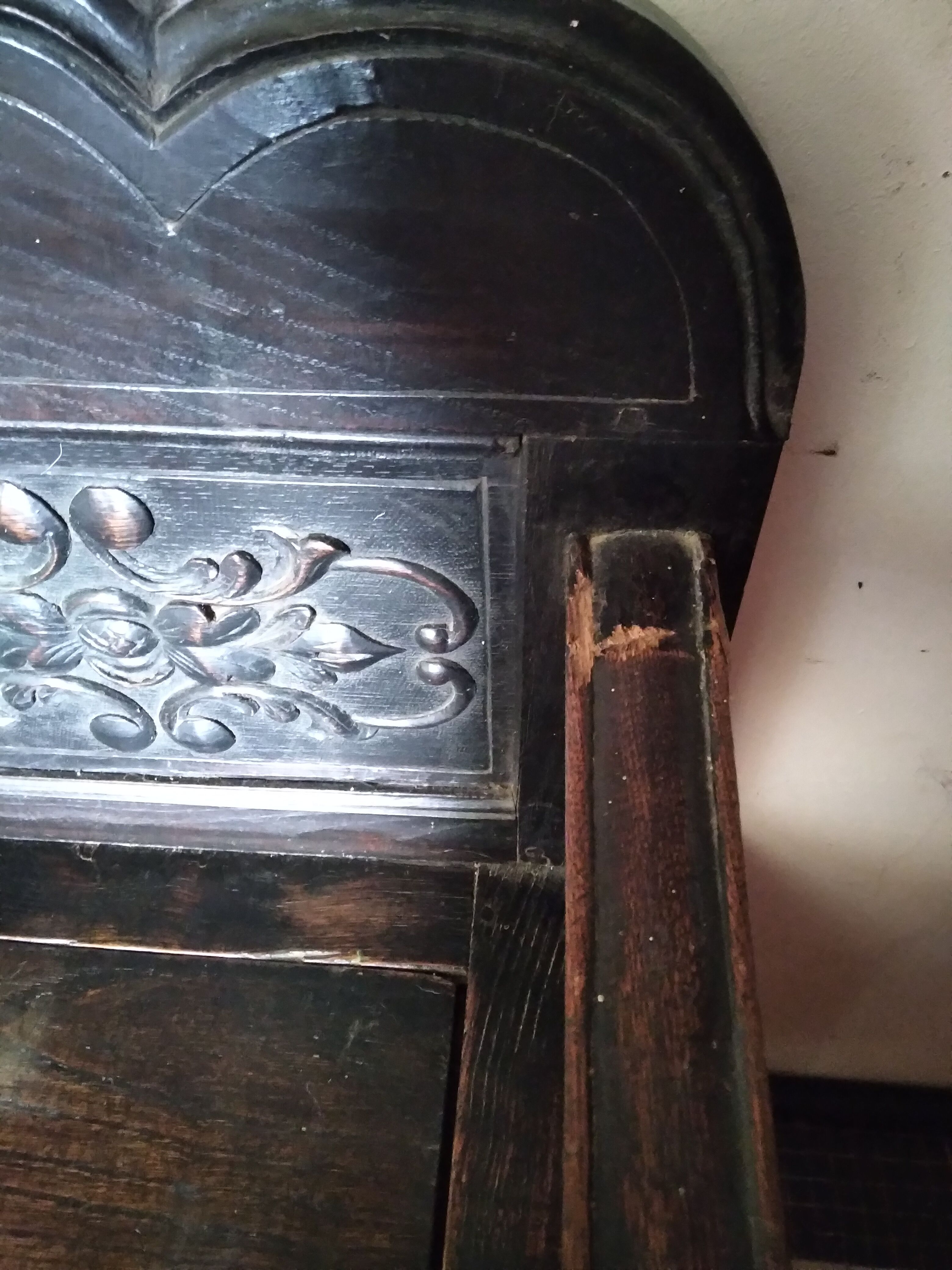 Old Breton enclosed bed chest bench