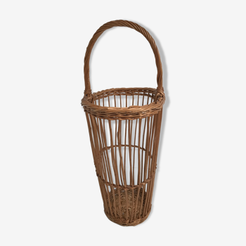 Panier avec anse en rotin osier vintage