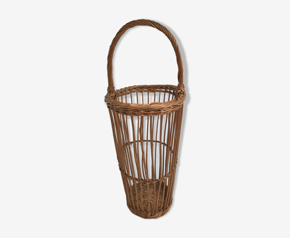 Panier avec anse en rotin osier vintage