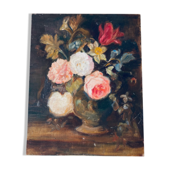 Oil on canvas bouquet of flowers