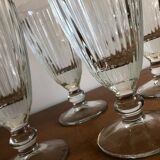 4 bistrot ice cream cups thick glass vintage