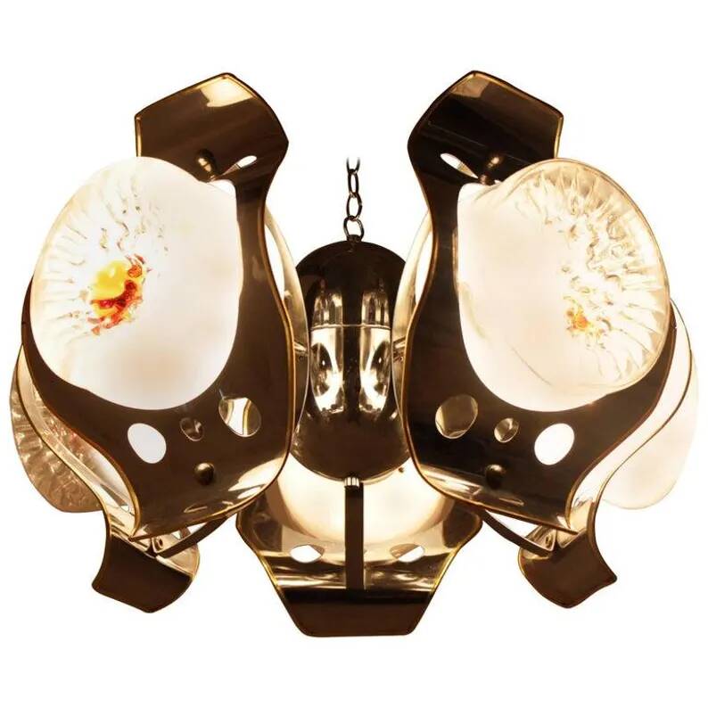 Big Italian Design Murano Mazzega Chandelier, 1970s