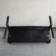 Scandinavian 2-seater sofa 1970s vintage in black leather and curved wood