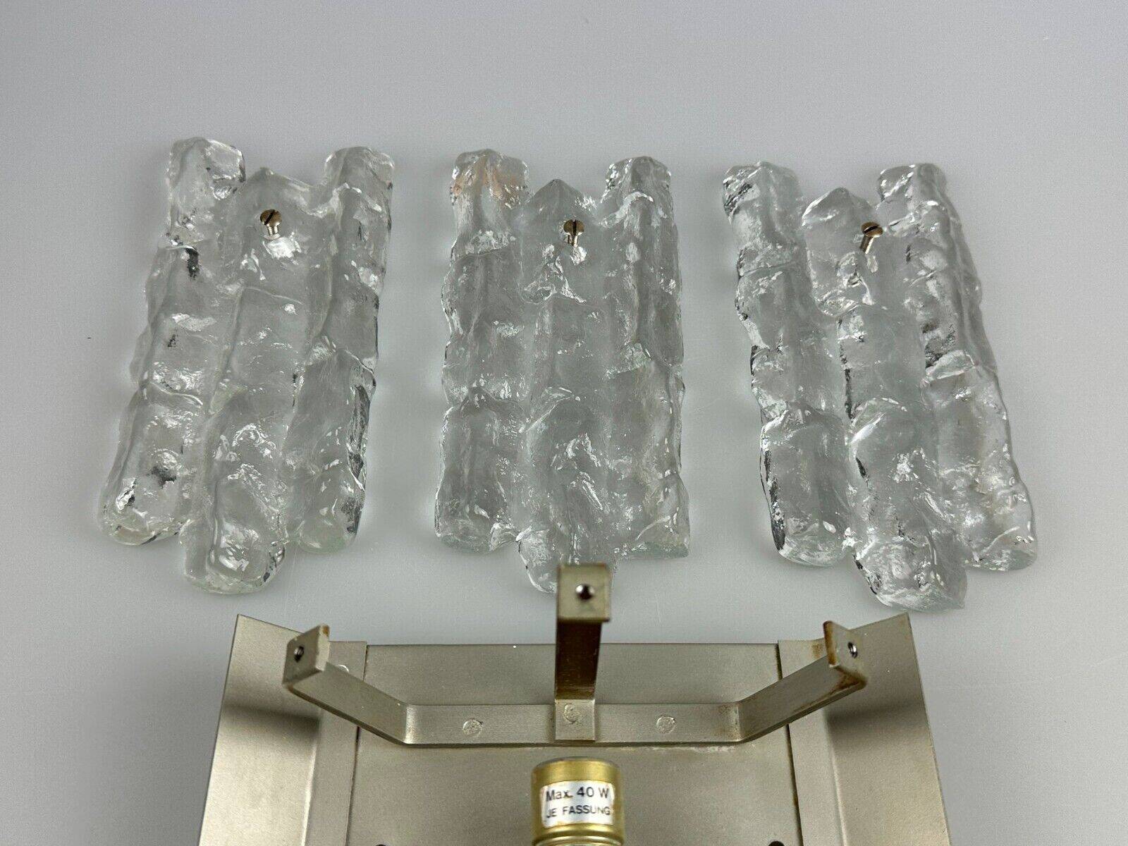 60s 70s wall lamp J.T. Kalmar Austria Ice Glass Wall Sconce Space Age