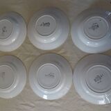 6 assiettes Saint Amand faience ancienne  381112 fleurs rose rouge