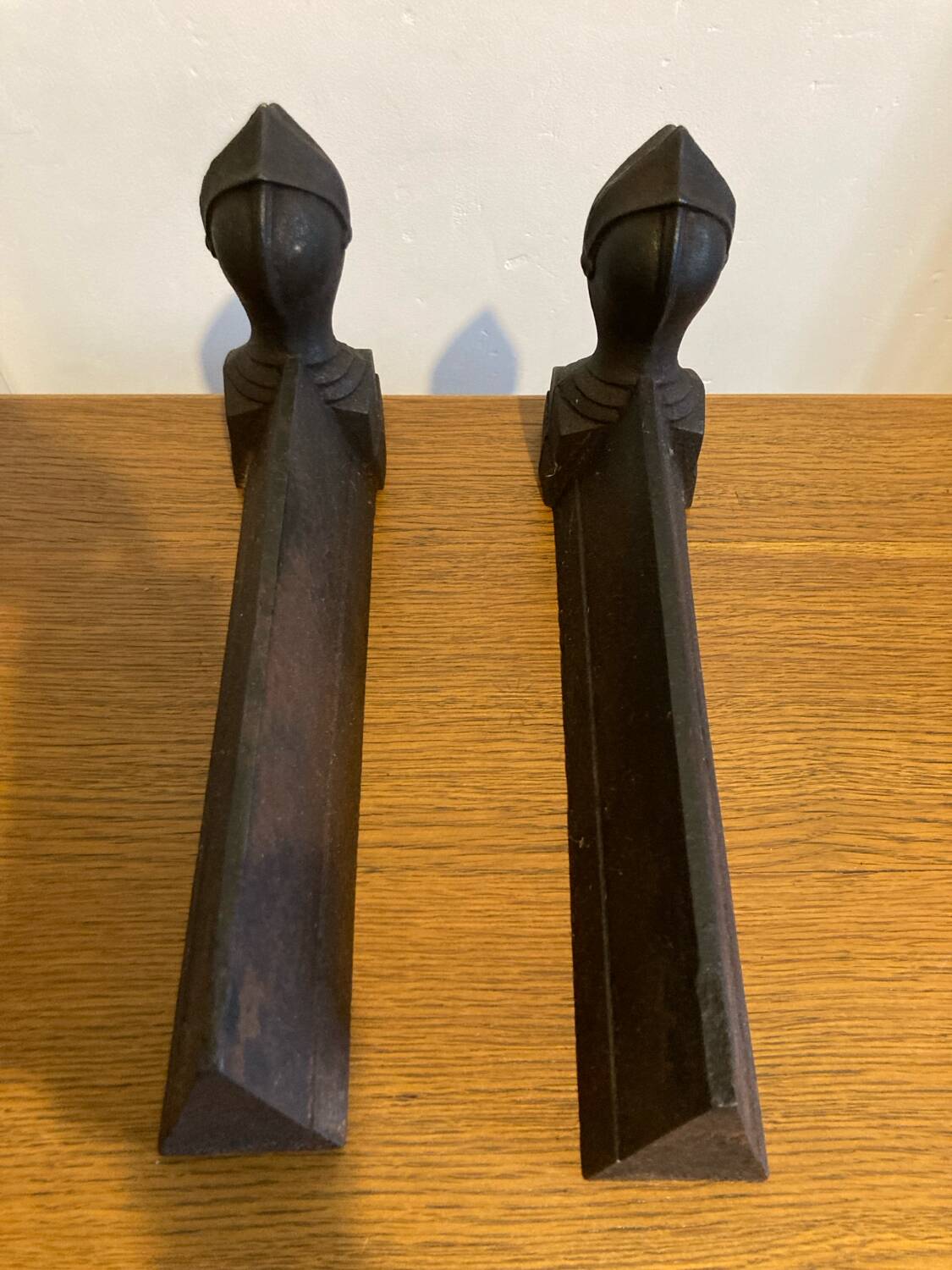 Pair of antique cast iron andirons