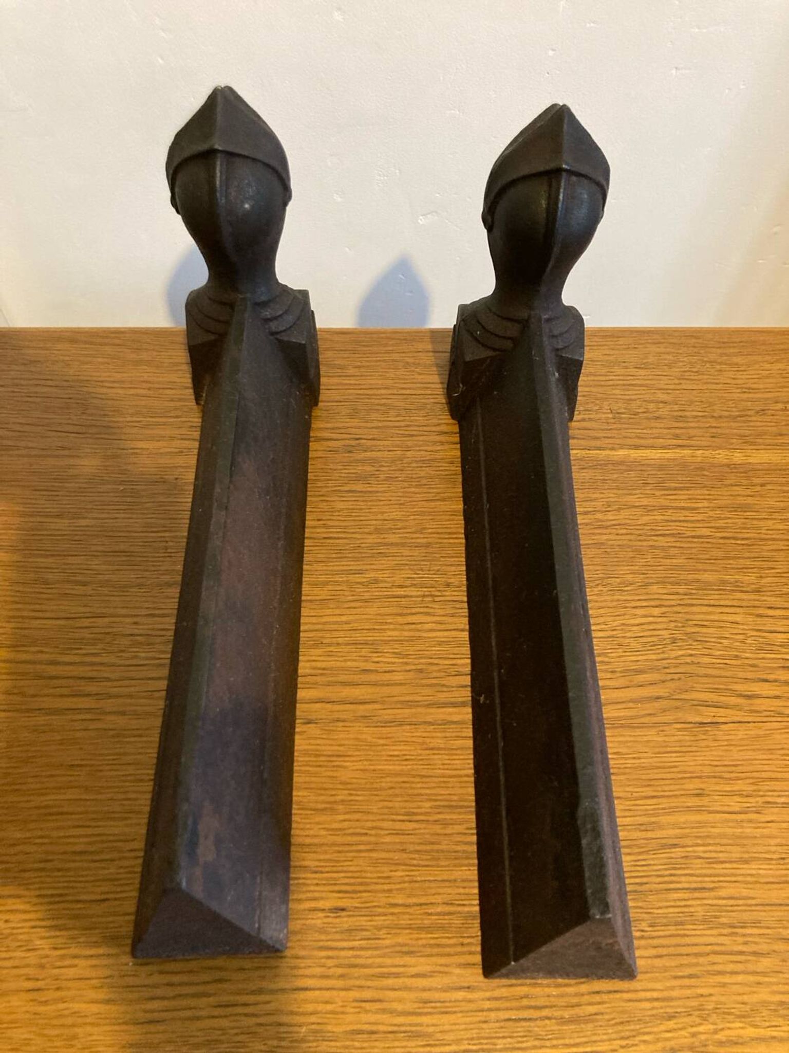 Pair of antique cast iron fire dogs