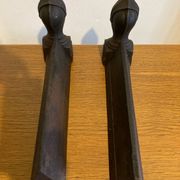 Pair of antique cast iron fire dogs
