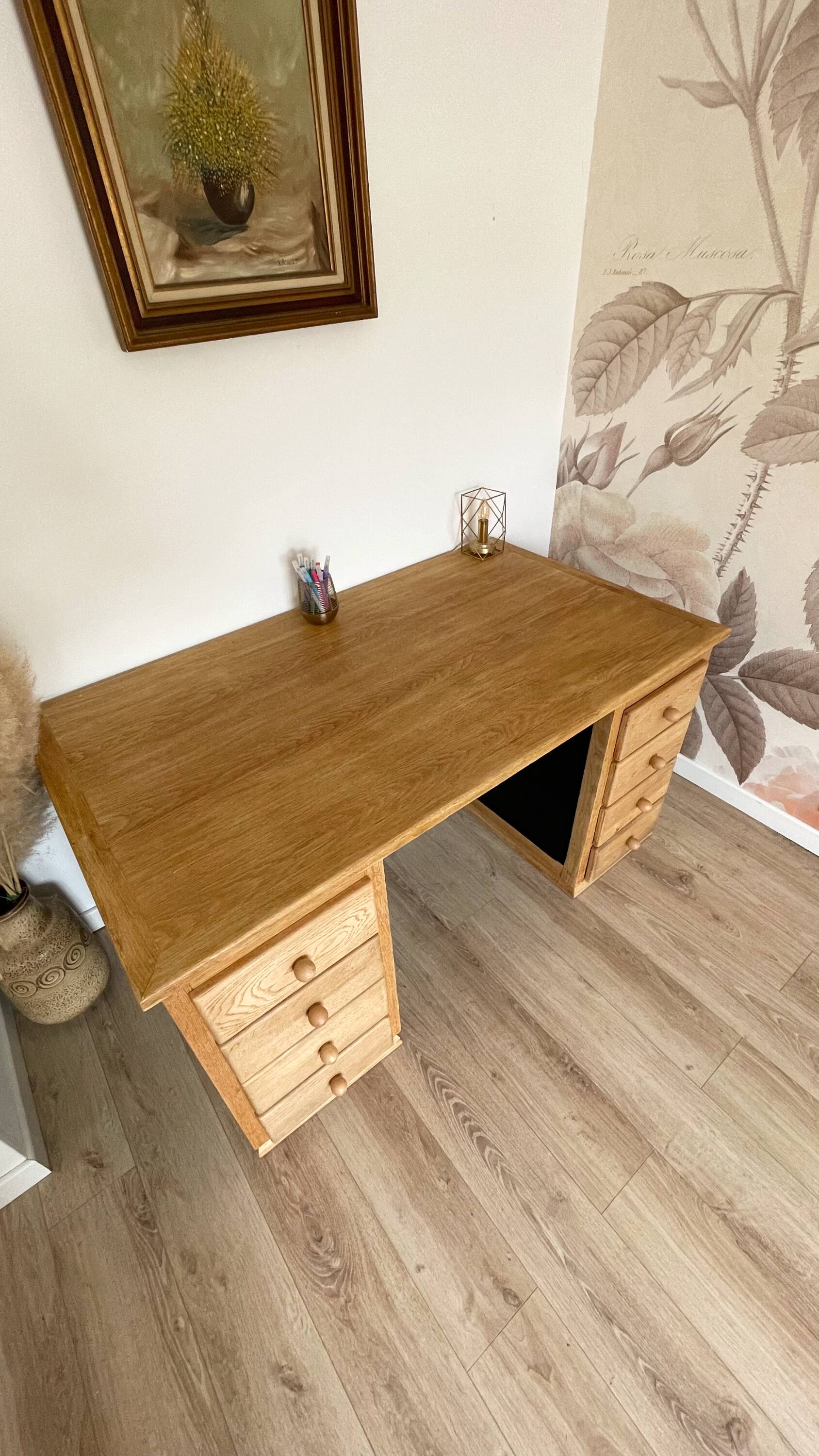 Large solid oak desk