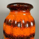 Large West Germany orange ceramic vase from the 60s