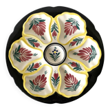 Hand-painted HB Quimper oyster plate