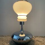 Vintage lamp in opaline and chrome metal