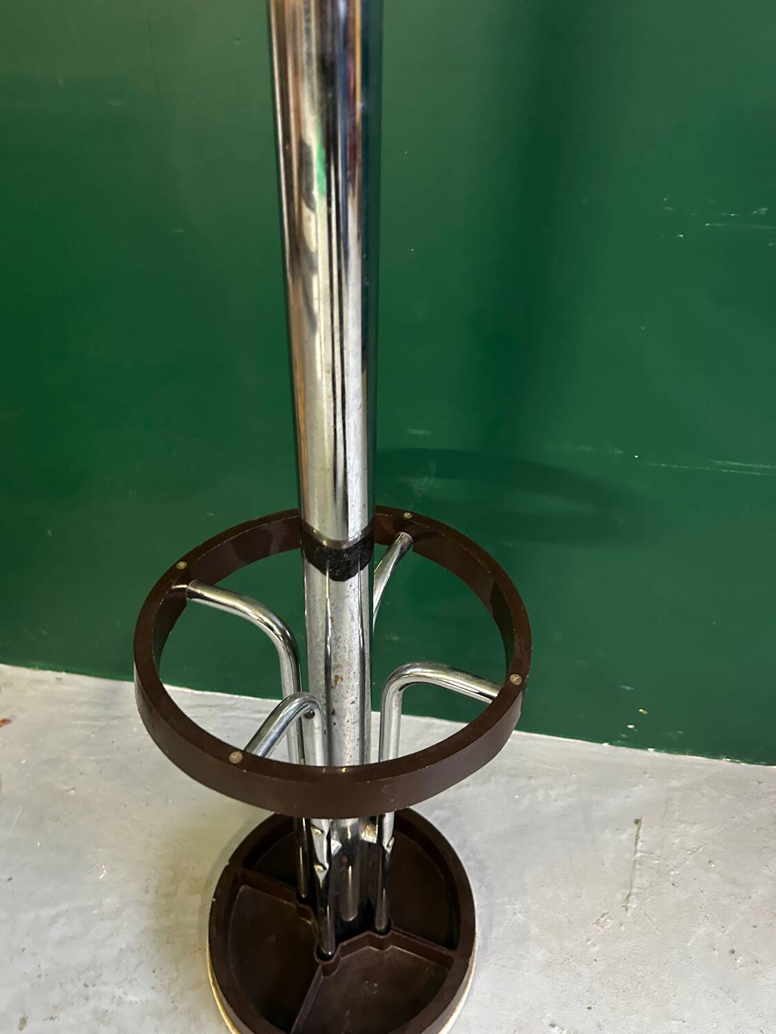 Vintage chrome metal coat rack