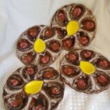 Set de 4 assiettes à huîtres en céramique Vallauris plats de service