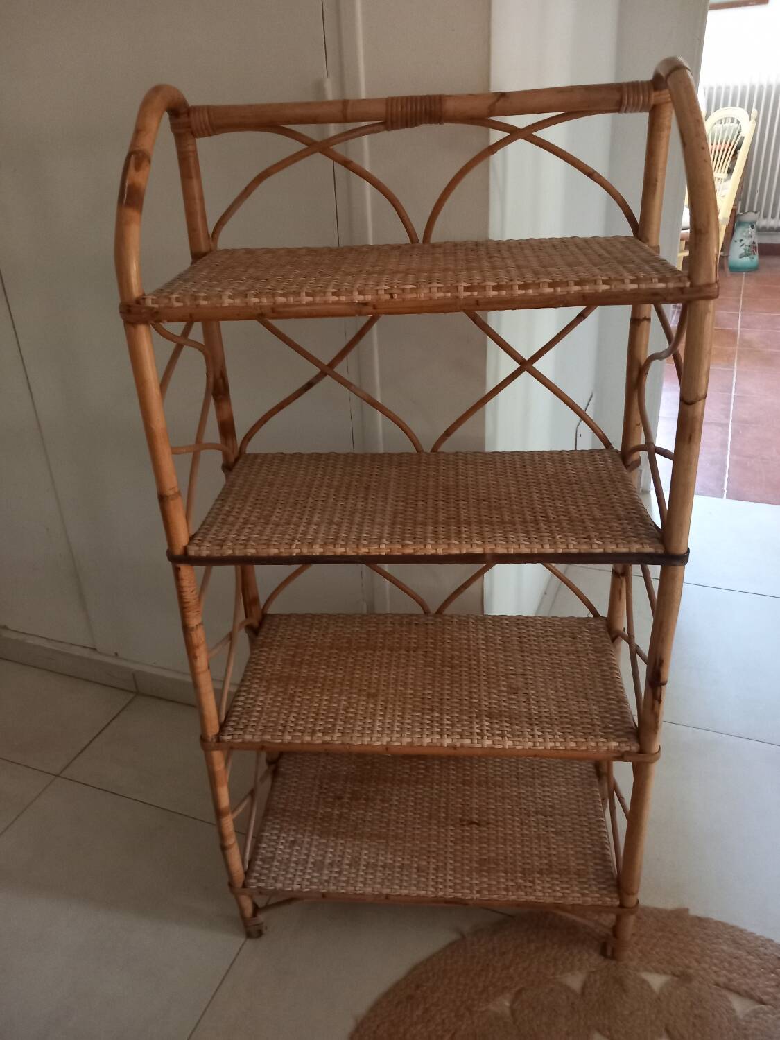 Rattan shelf