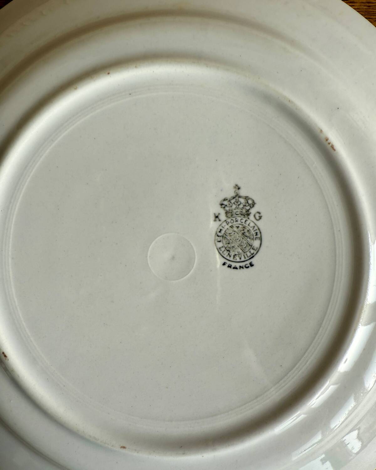 Set of 12 flat ironstone plates from Luneville