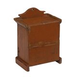 Small old wall display case clock box patina original india