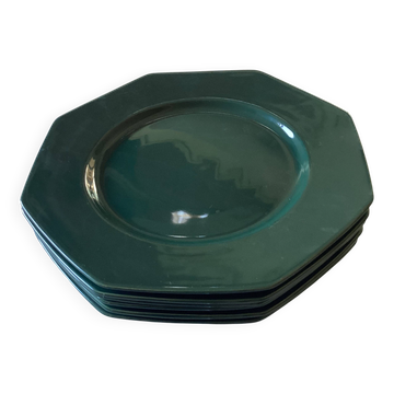 Set of 6 large octagonal plates from Salins, dimensions: diameter - 30 cm -