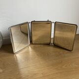 Vintage barber triptych mirror mercury-beveled ice cream (70×27)