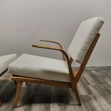 Mid-century wool boucle armchairs