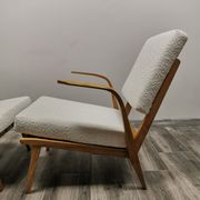 Mid-century wool boucle armchairs