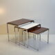 Vintage rosewood and chrome tables with reversible trays