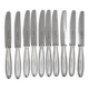 Christofle Rubans, 10 dessert knives, dessert, cheese, silver-plated metal.