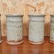 Set of four glasses in varnished stoneware