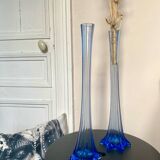 Pair of old blue soliflores