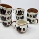 Boch la Louvière tea set, Kimono series, earthenware, Belgium 1970