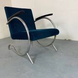 Fauteuil Bauhaus Art Déco en Acier Tubulaire par Jan Schröfer pour Ahrend De Cirkel, 1920s
